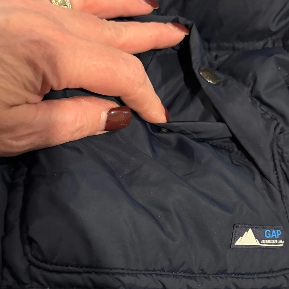 Baby Gap Boys Size‎ 2 Puffer Jacket Winter Coat Navy w/ Removable Hood
